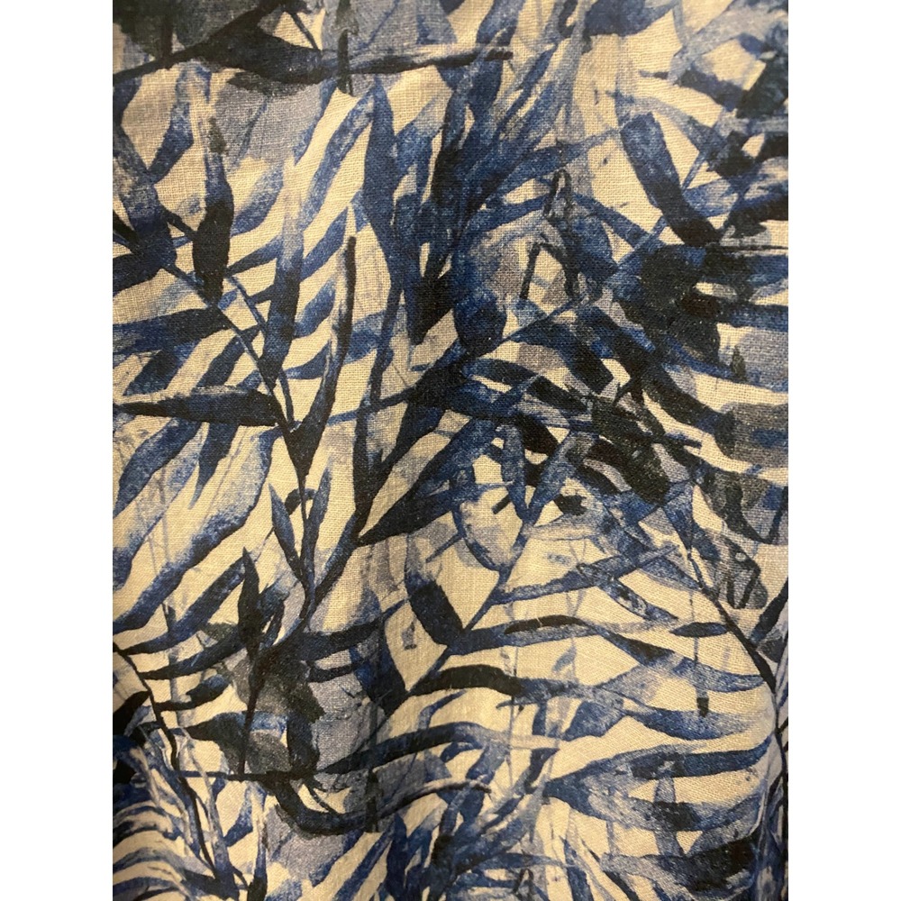 Robert Graham Broadhollow Linen Blend Blue Tropical Print Shirt Mens Large - Picture 2 of 7